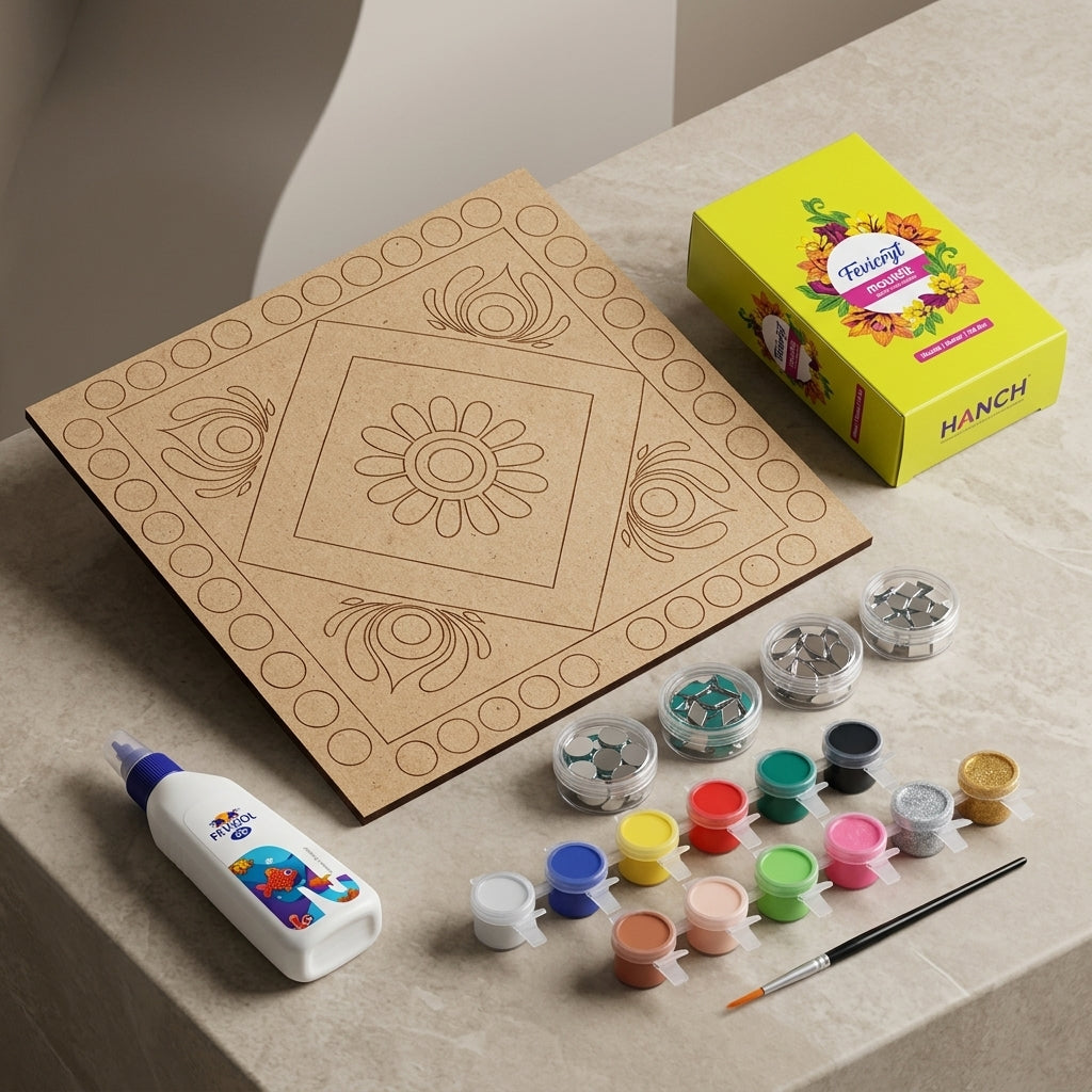 Diy Square Lippan Art Kit With Mdf Base
