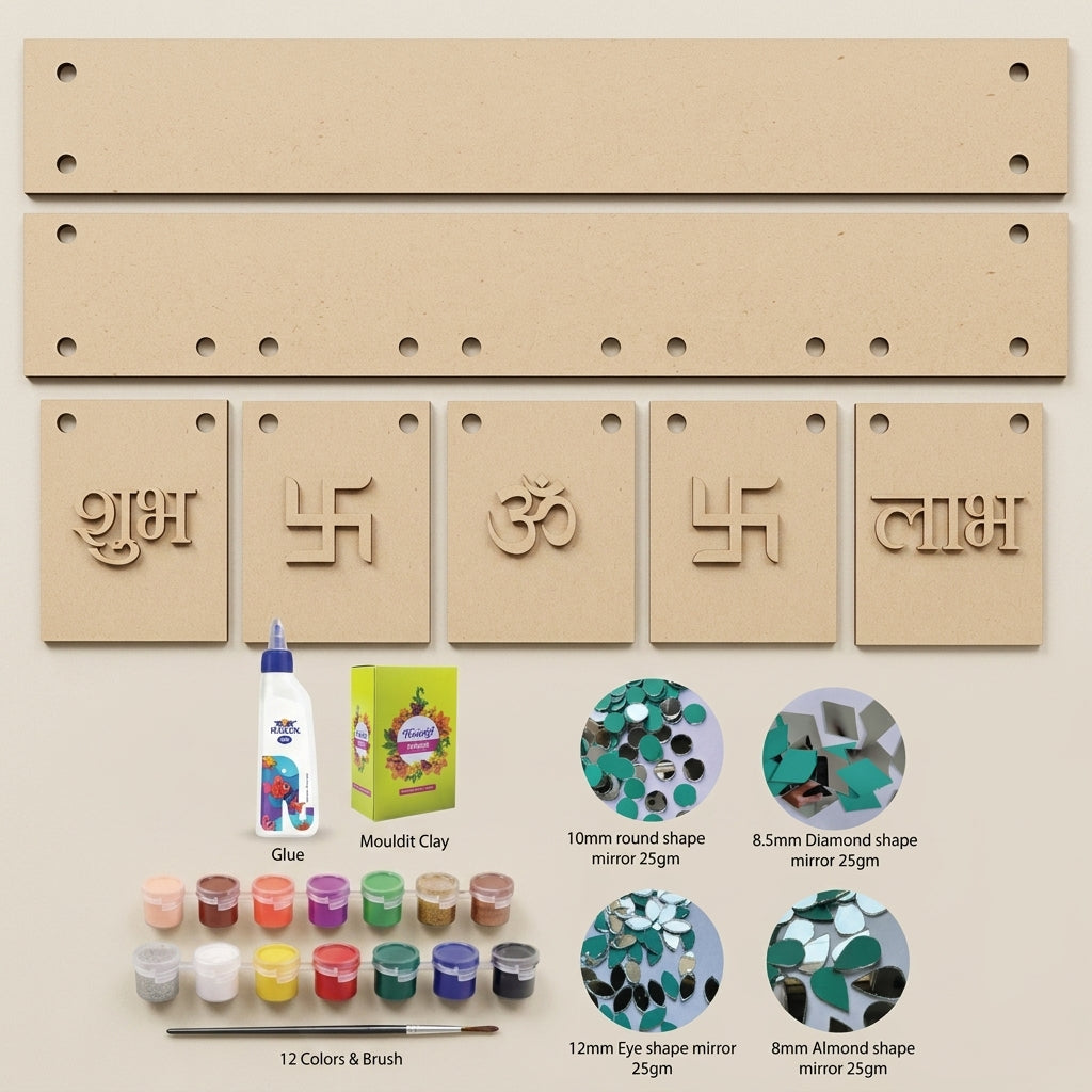 Diy Om Swastik Shubh Labh Wall Hanging Lippan Art Kit