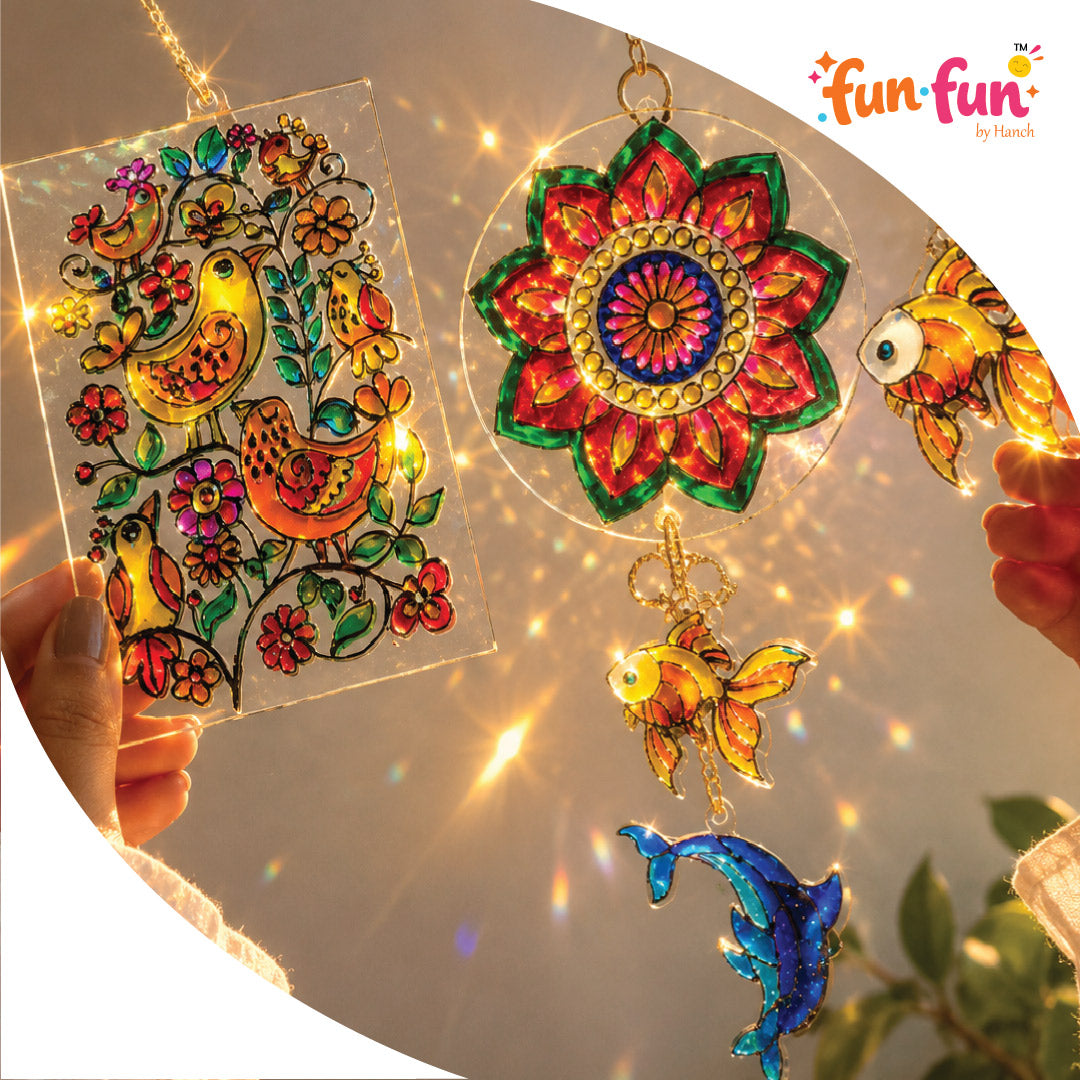 glass painting dreamcatcher and tabel top